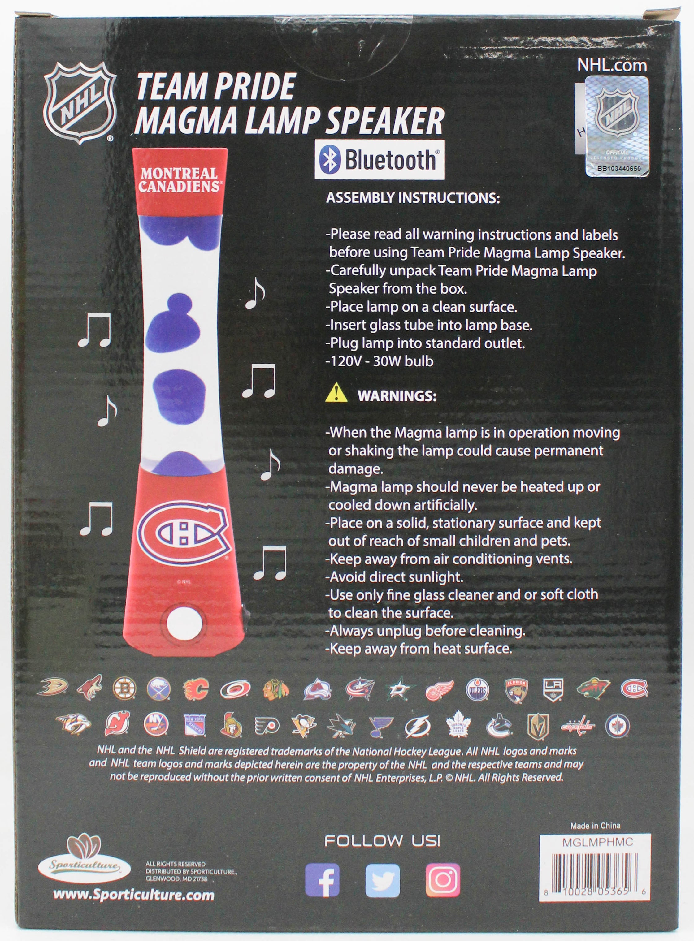 NHL MONTREAL CANADIANS LAVA LAMP SPEAKER 16.5"