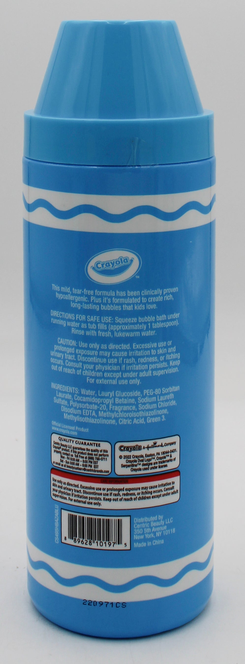 CRAYOLA RINSE AND POUR BUBBLE BATH 33.8oz - BLUE NI