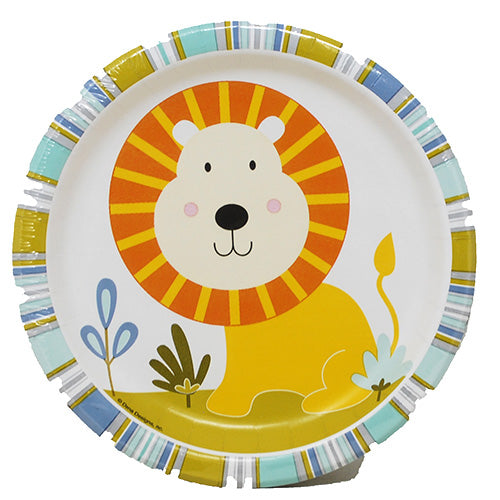 RND PAPER PLATE HAPPY JUNGLE LION 6 7/8"/8CT