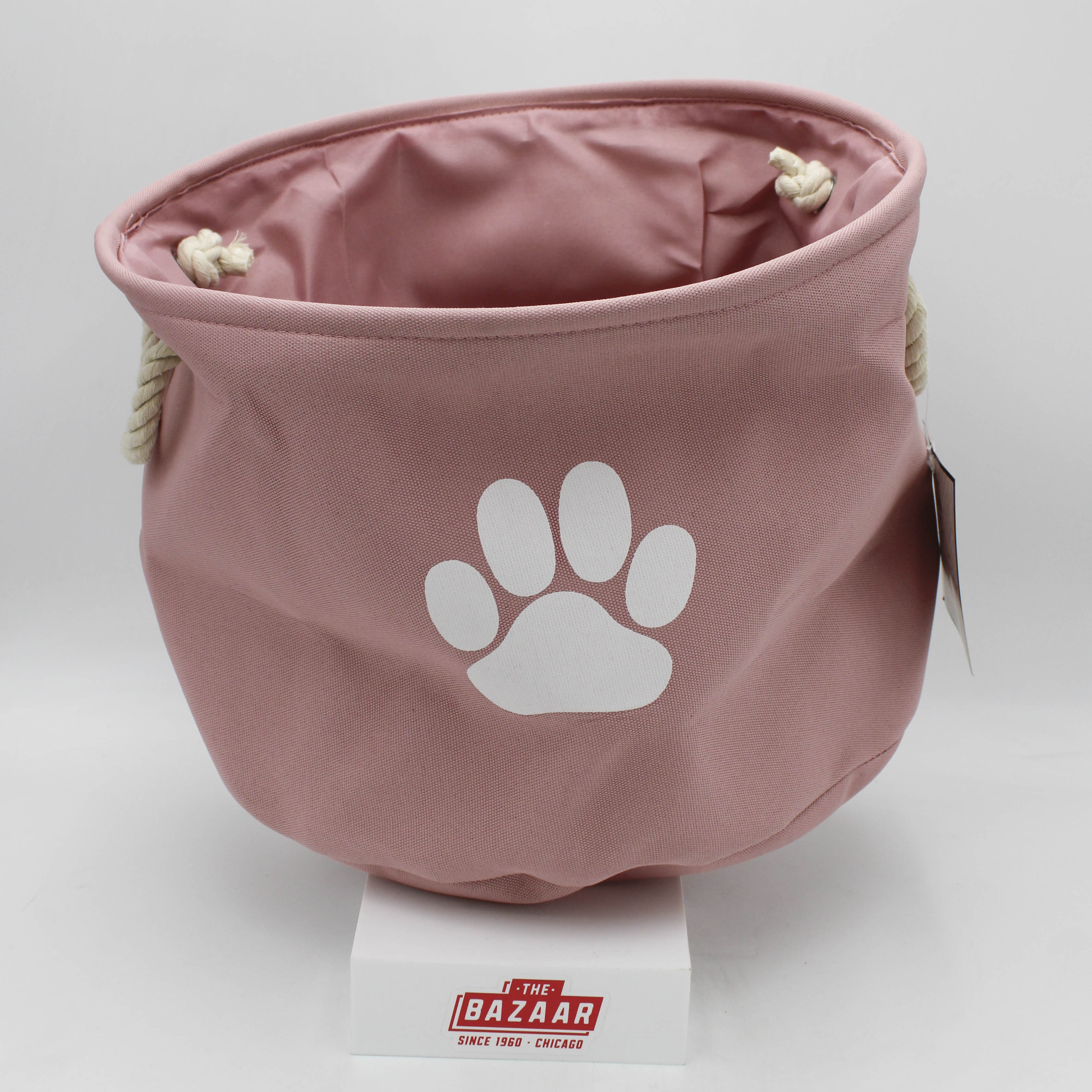 POLYESTER PET BIN PAW ROSE ROUND MEDIUM 12x15x15