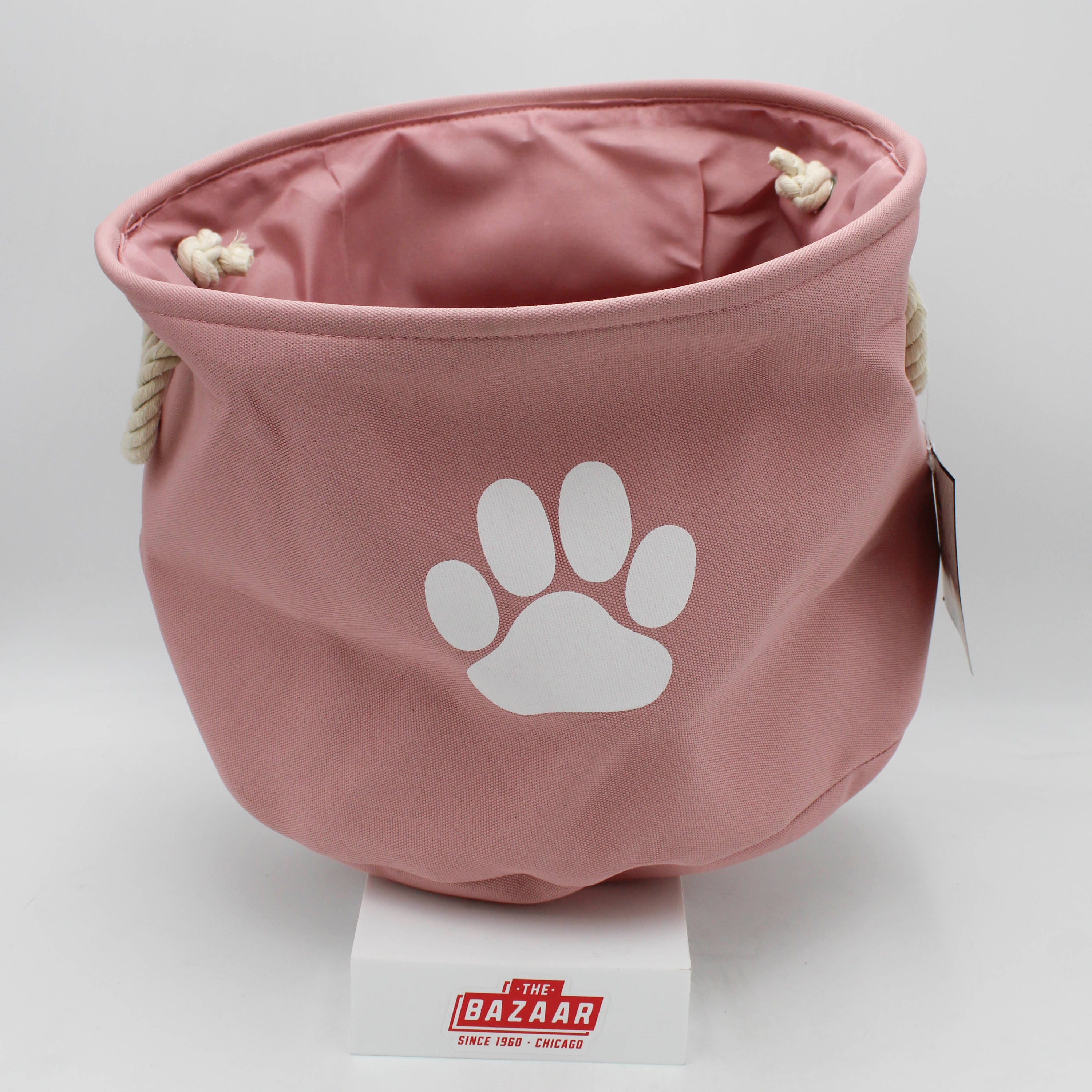 POLYESTER PET BIN PAW ROSE ROUND MEDIUM 12x15x15
