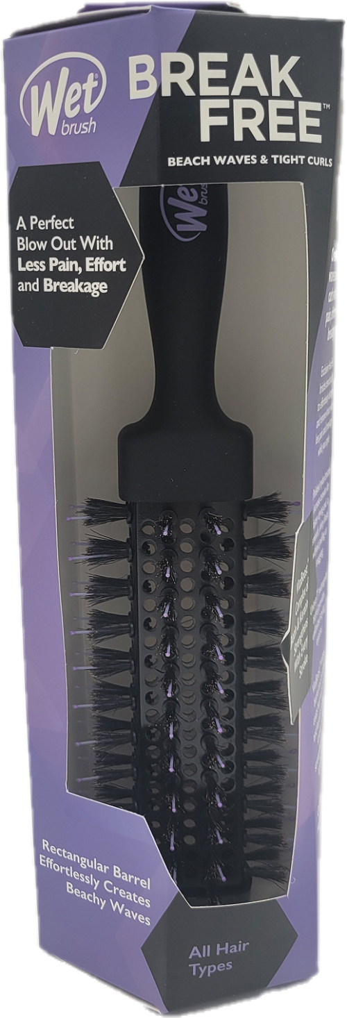 WET BRUSH WAVES ROUND BRUSH EXTENDED BARREL ALL HAIR TYPES BLACK/PURPLE NI