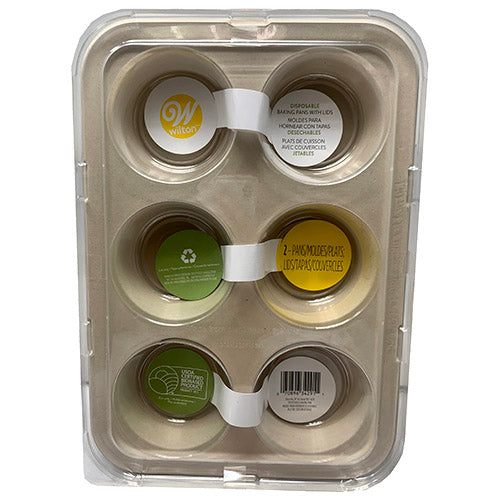 DSPSBL CUPCAKE PAN 2CT W/LIDS-6CUPS