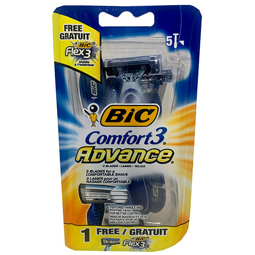 BIC COMFORT3 MENS SHAVER 4CT+1FREE