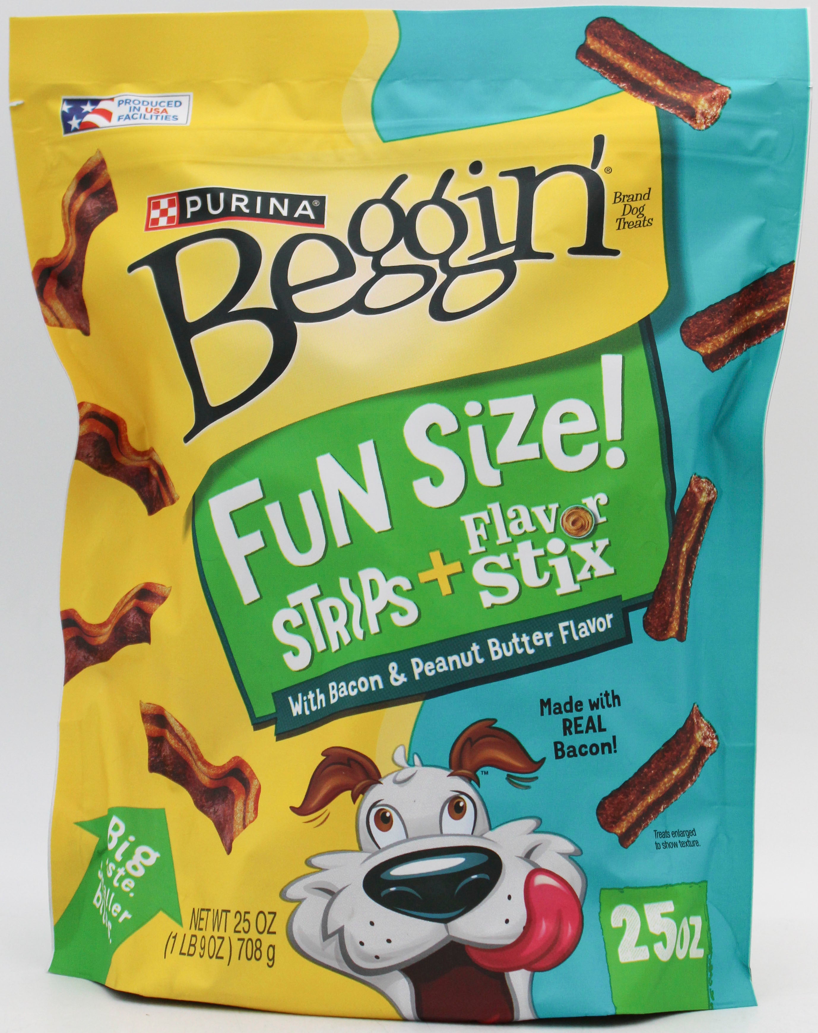 PURINA BEGGIN' FLAVORSTIX PEANUT BUTTER BACON 25oz EXP 6.30.26 NI
