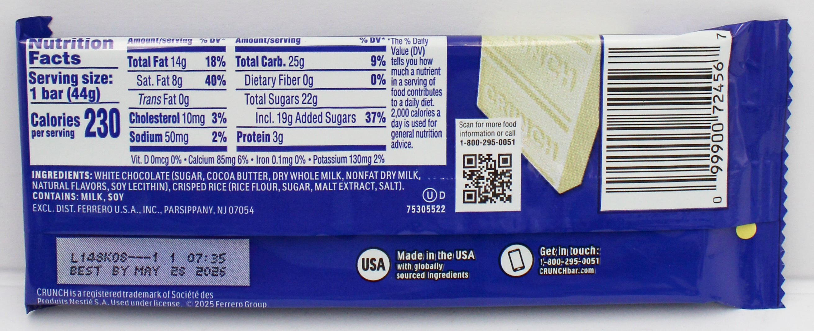 CRUNCH WHITE SINGLES 1.55 Oz BB 5/28/26