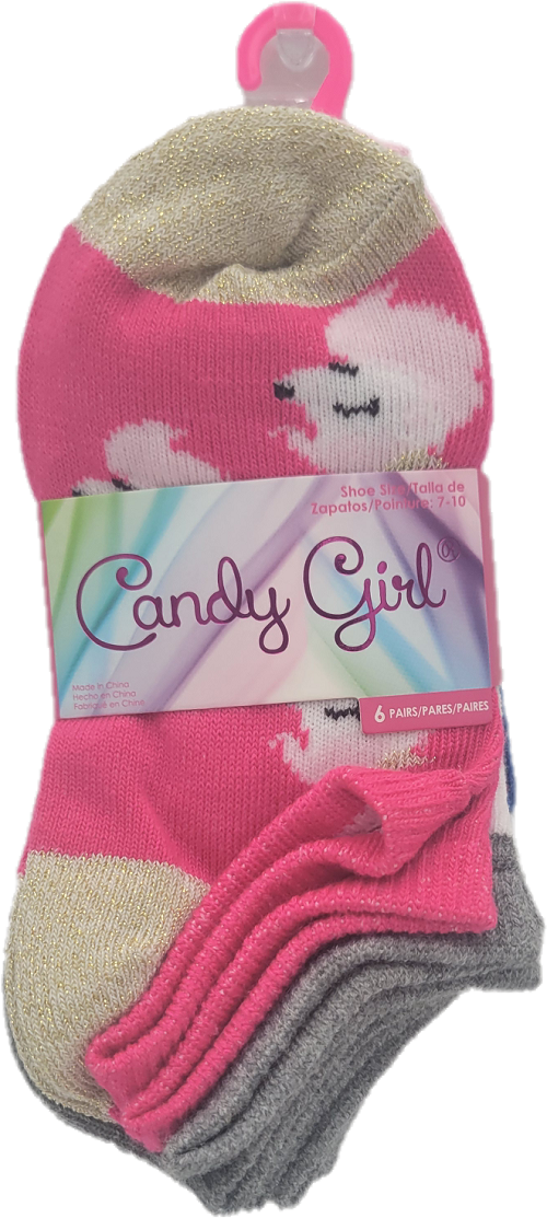 CANDY GIRL SOCKS SIZE 7-10 6 PAIRS ASSORTED PP $4.99