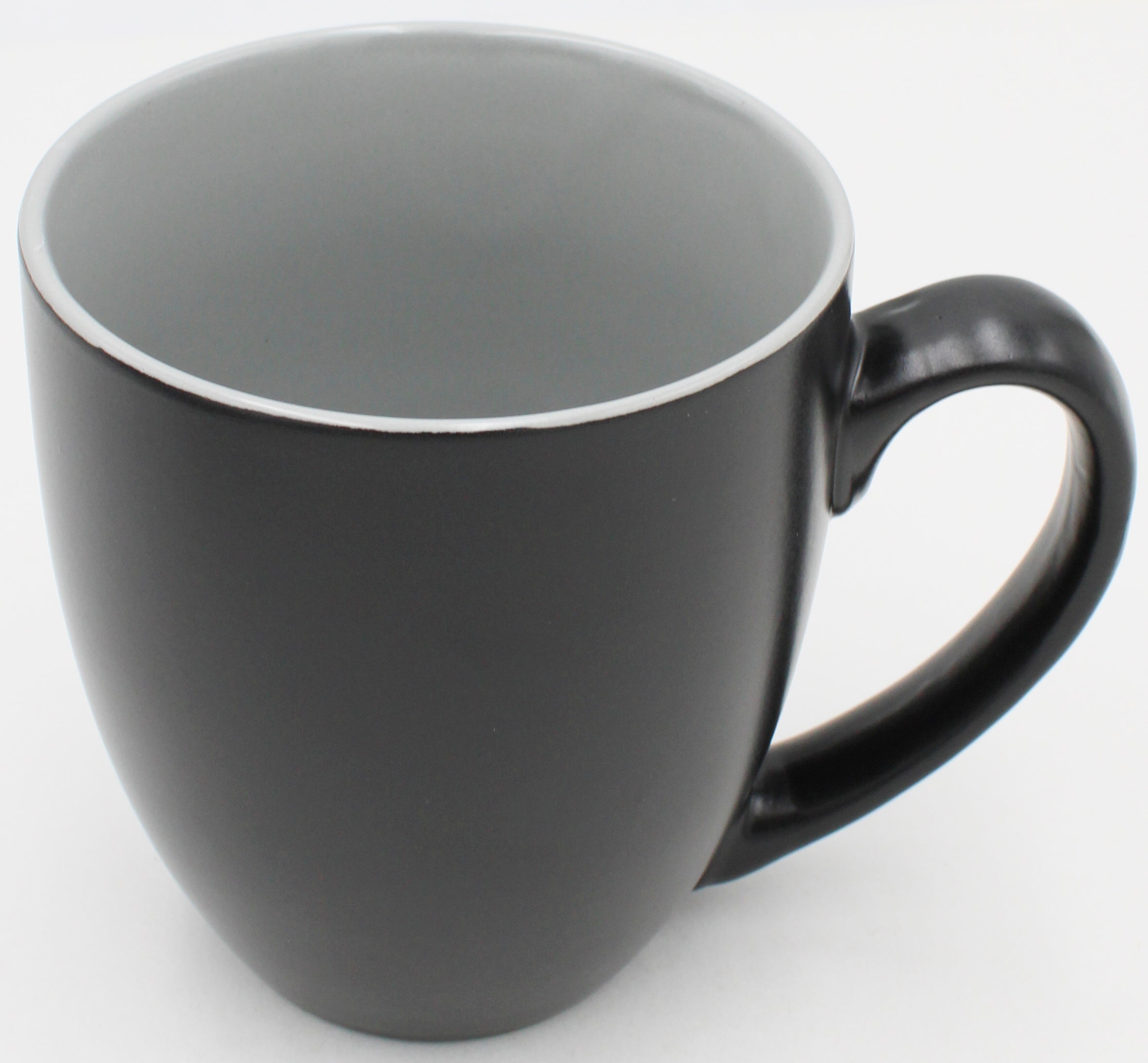 15OZ CERAMIC MUG, MATTE, BLACK - INNER COLOR GRAY