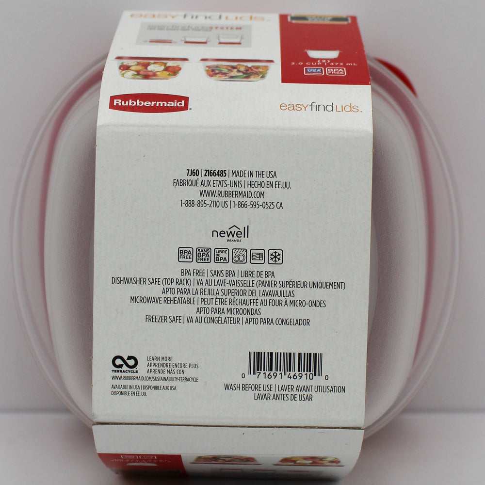 RUBBERMAID 2PK 2CUP STORAGE W/ LIDS NI