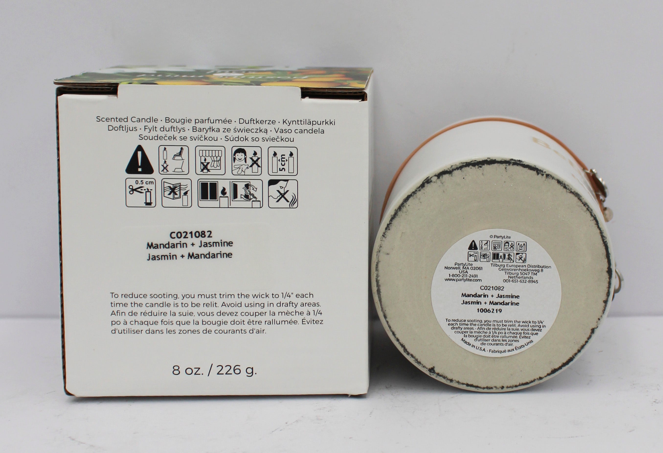 PARTYLITE BE HAPPY MANDARIN & JASMINE JAR CANDLE 8oz