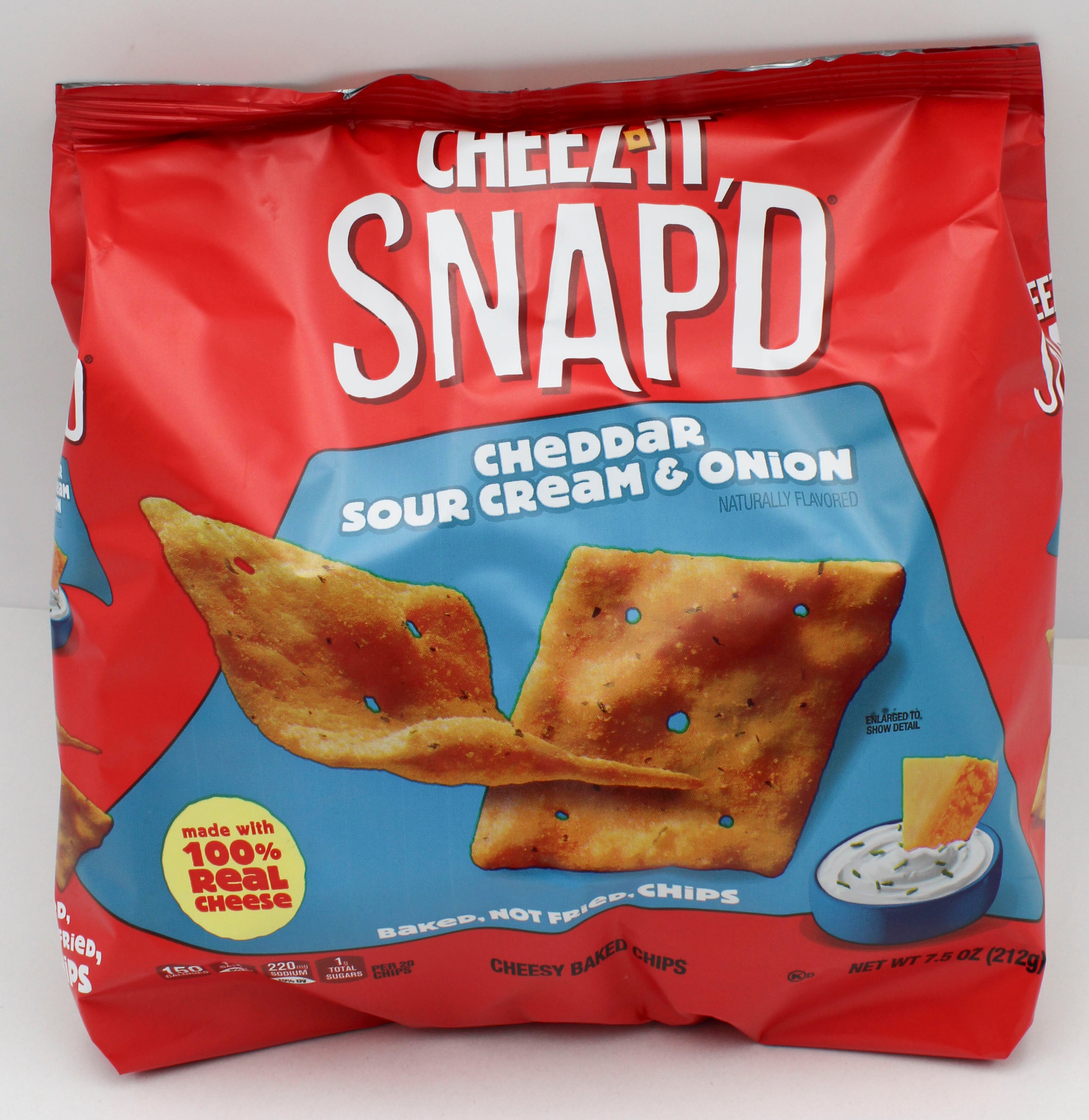 CHEEZ-IT SNAP'D CHEDDAR SOUR CREAM AND ONION CRACKER 7.5 Oz BB 10/10/26
