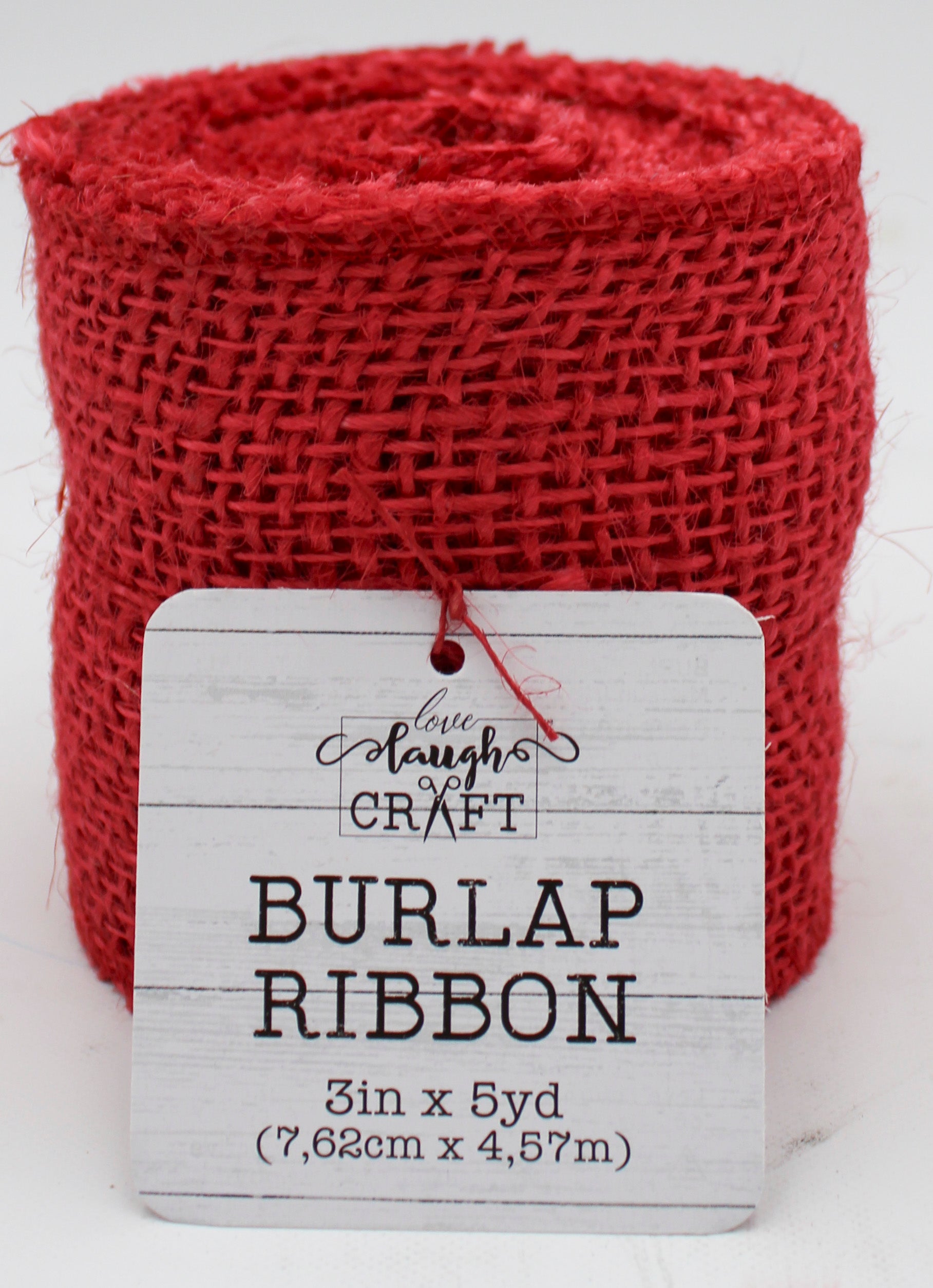 Red Burlap Ribbon 3in x 5yd Bulk Roll