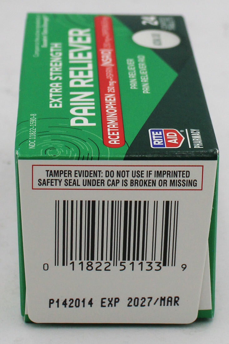 RITE AID PAIN RELIEVER ACETAMINOPHEN EXTRA STRENGTH FILM COATED TABLETS 24ct EXP 3/15/2027 COMPARES TO Excedrin