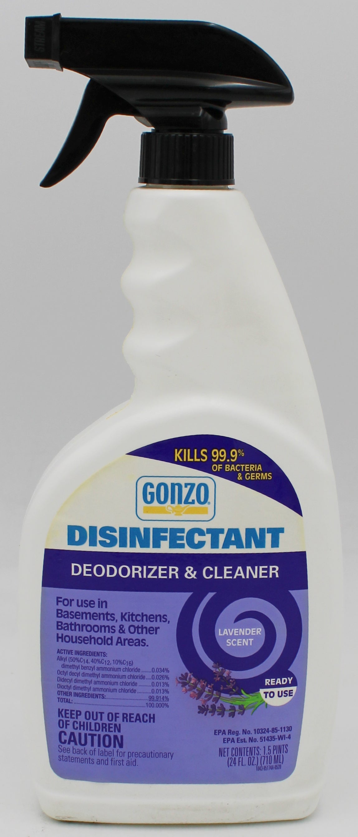 GONZO DISNFCTNT SPRAY 24oz-LVNDR/NI