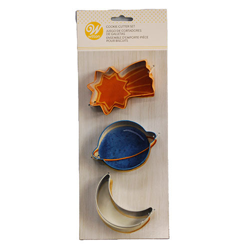 WILTON METAL COOKIE CUTTER SET-SPACE THEME 3CT