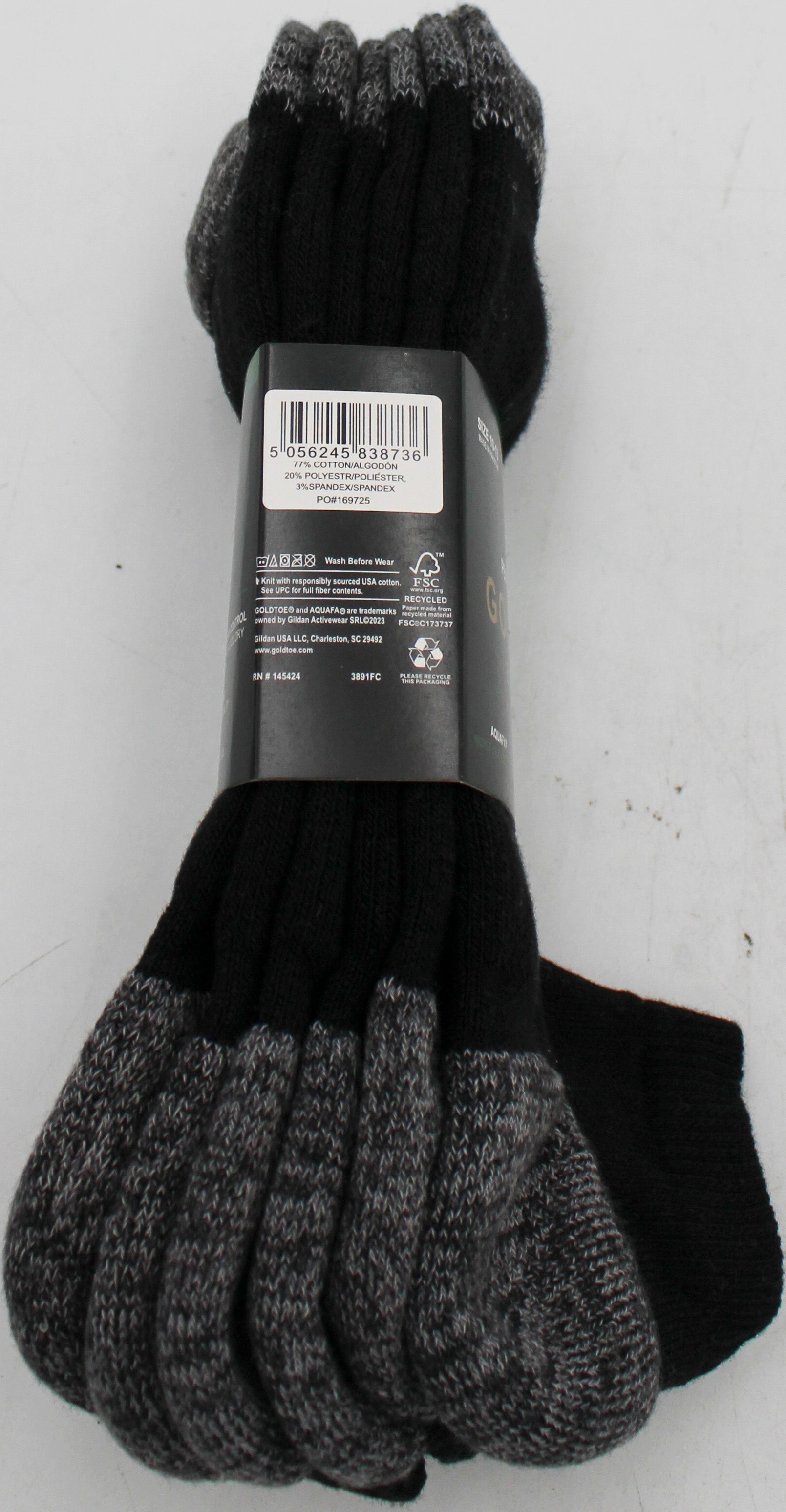 GOLDTOE 3PK MENS LOWCUT SOCKS BLACK HT SZ 10-13 NI