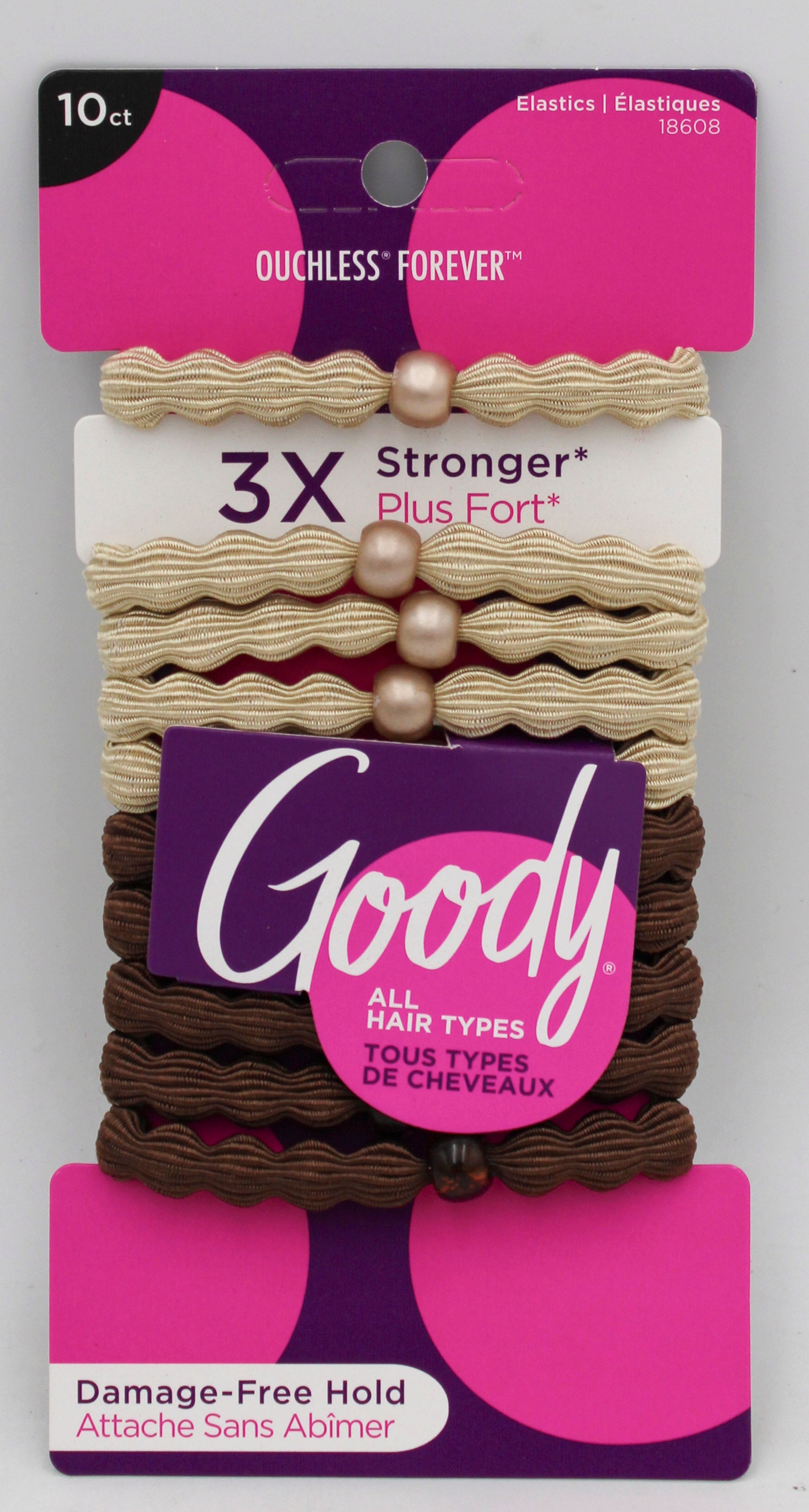 GOODY FOREVER ELASTICS 6MM 10CT BLONDE BROWN NI