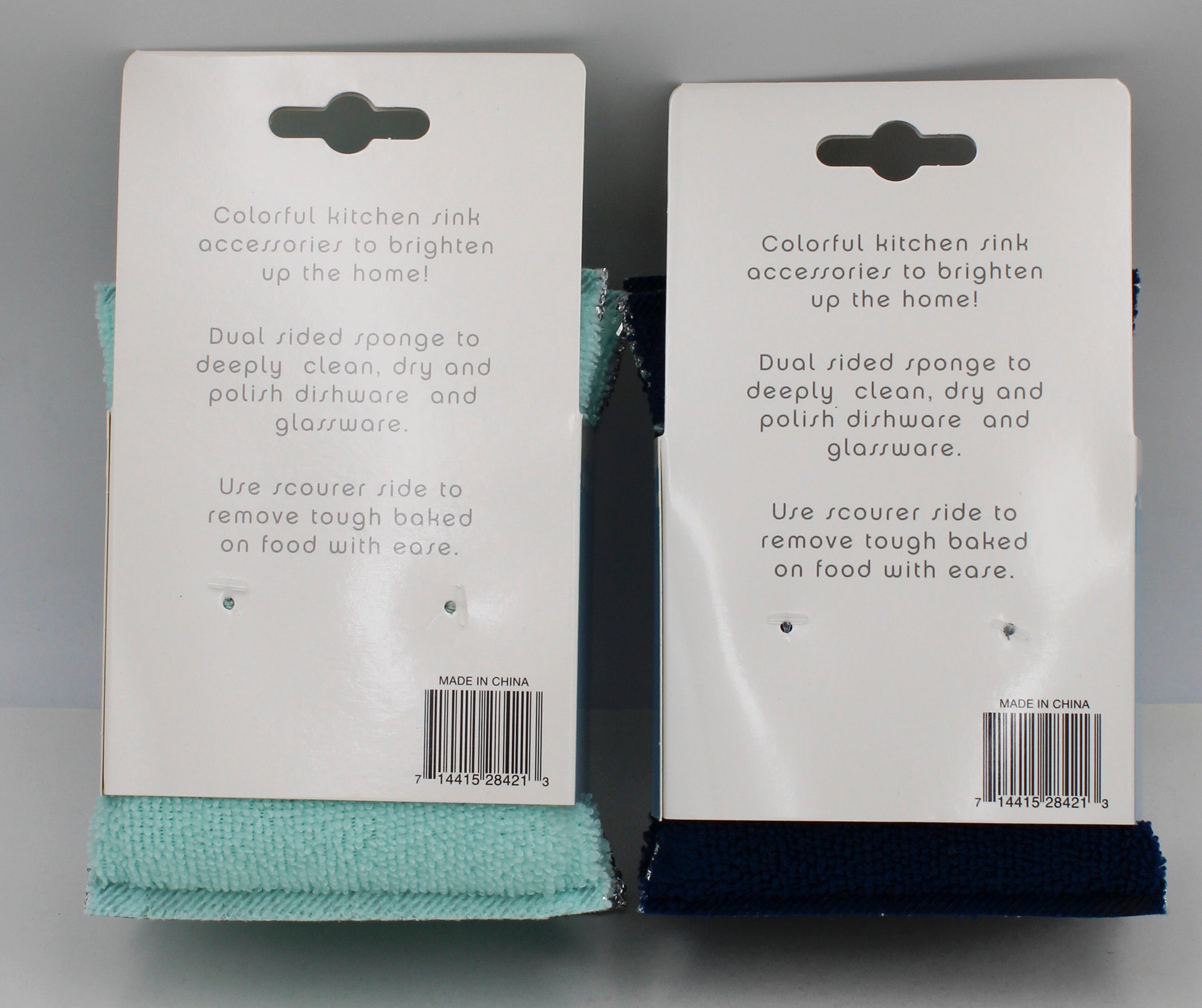 3PK MICROFIBER SCOURER SPONGES- AQUA AND INK NI