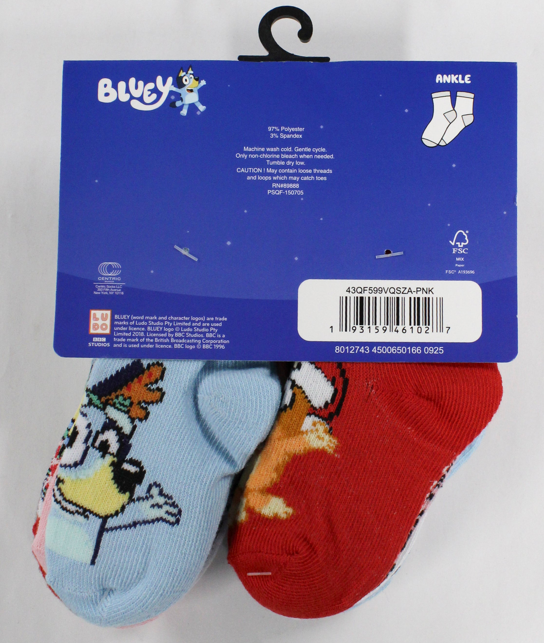 10pk 12-24m BLUEY XMAS JOY QRT SOCKS