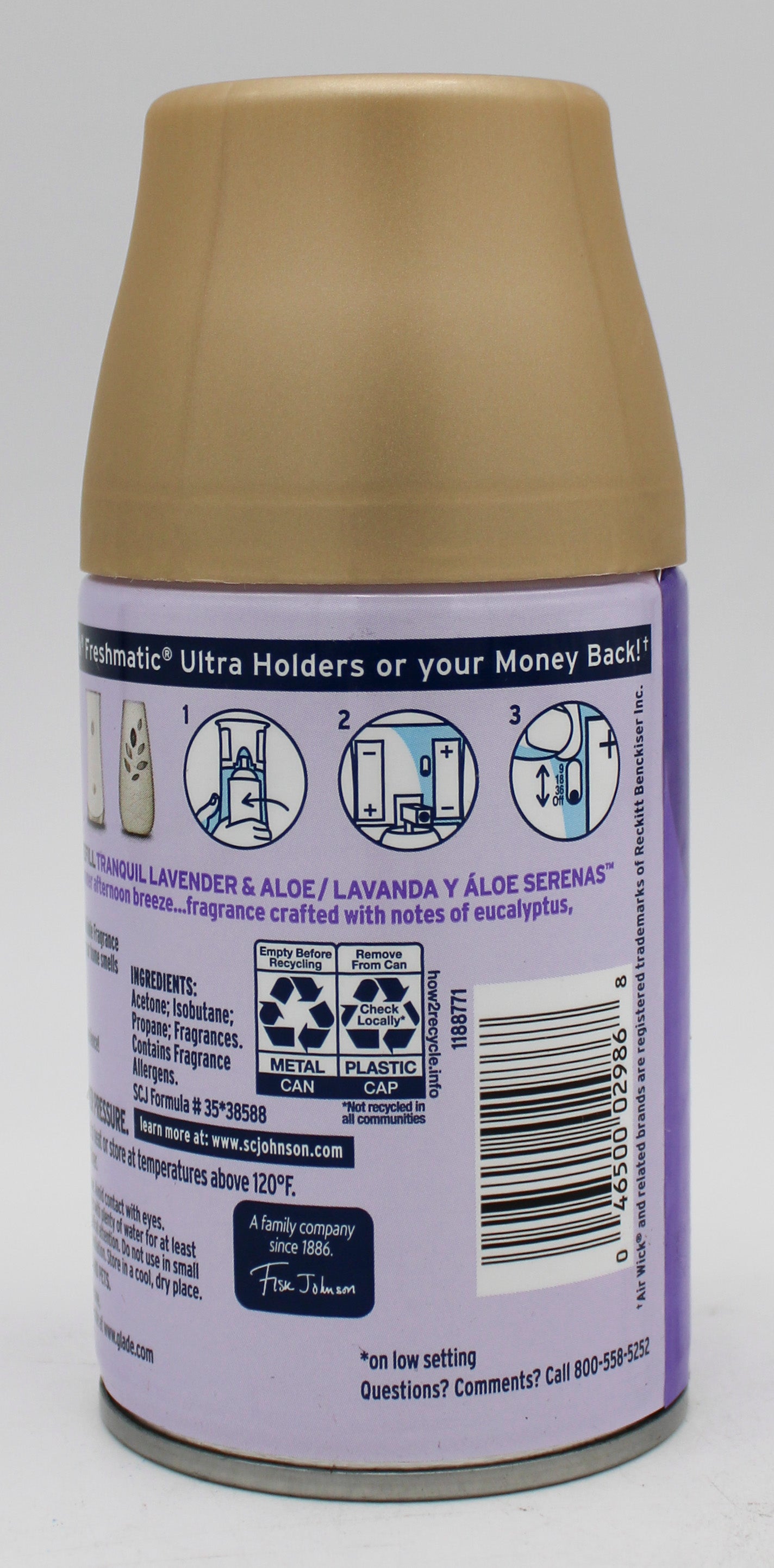 GLADE AUTOMATIC REFILL TRANQUIL LAVENDER & ALOE 6.2oz US