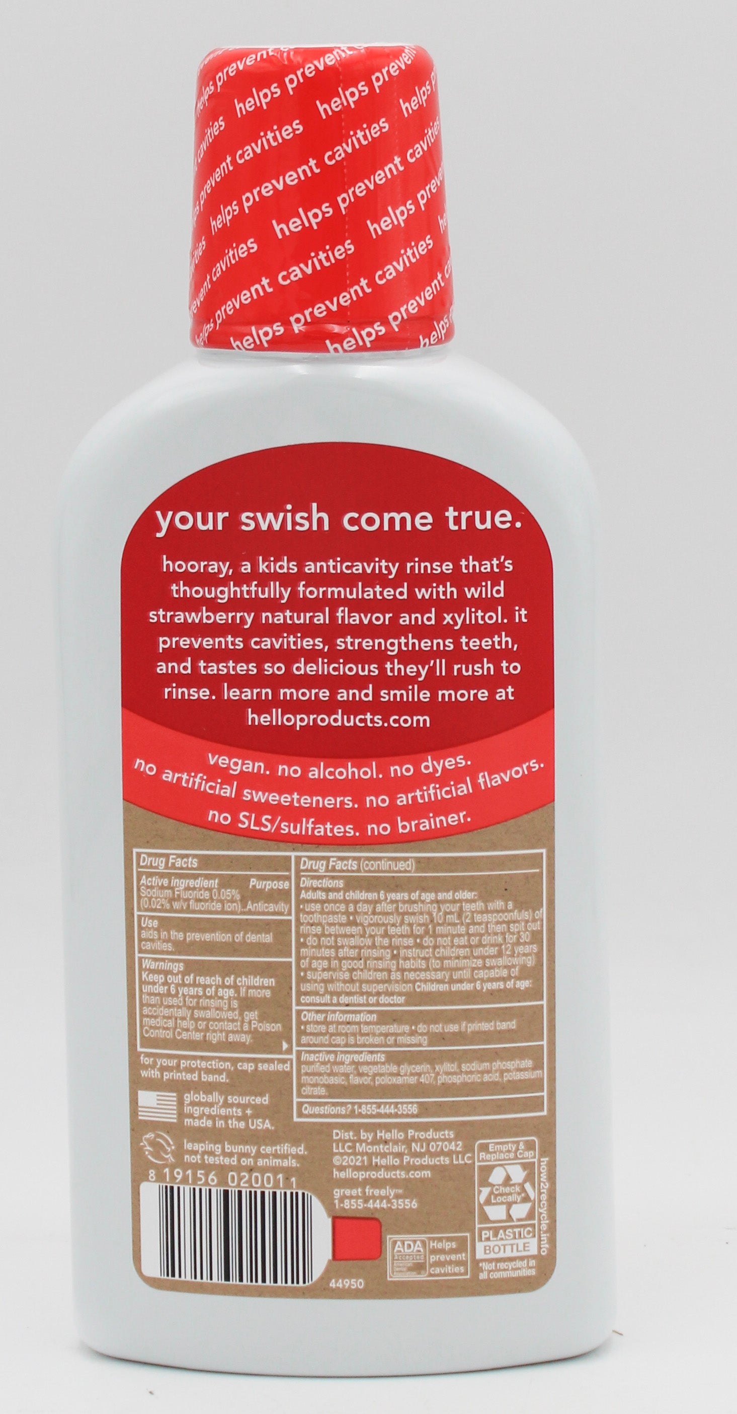 HELLO STRAWBERRY MOUTHWASH 16oz NI