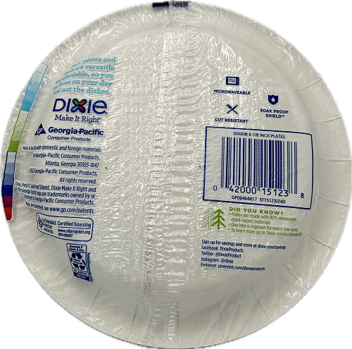DIXIE PLATES 6 7/8 IN 50CT