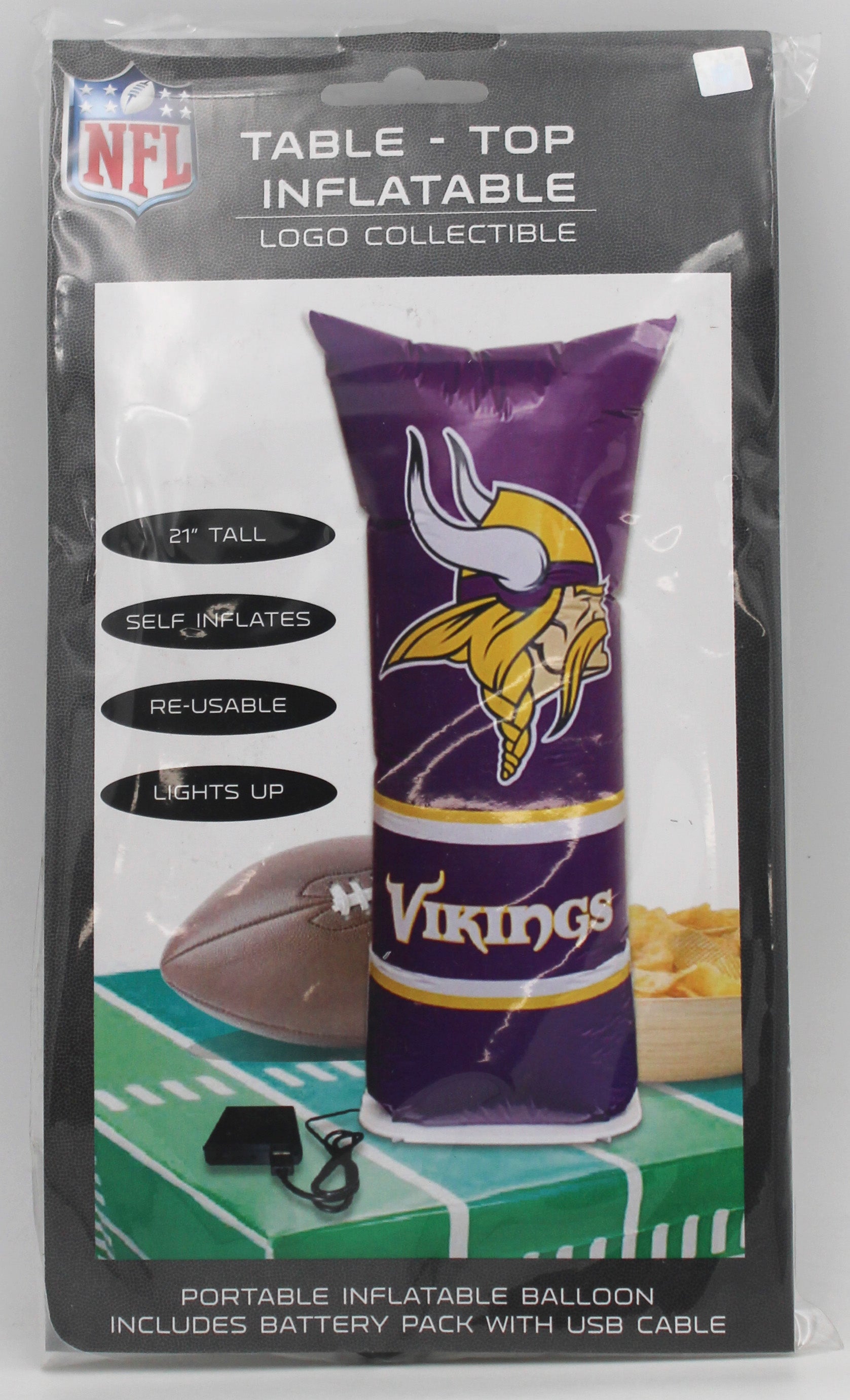 OFFICIALLY LICENCED MINNESOTA VIKINGS TABLETOP INFLATABLE CENTERPIECE