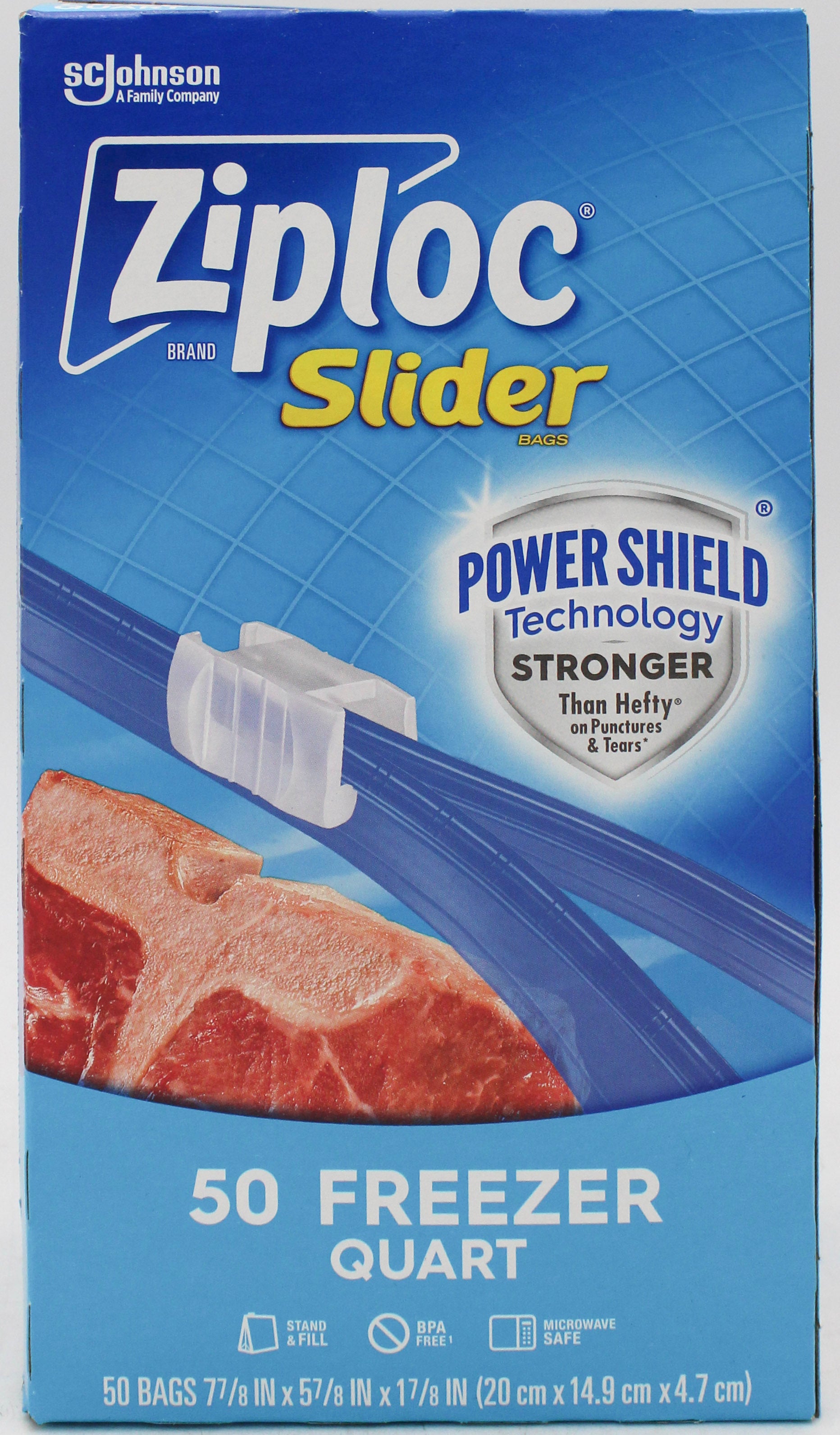 SP ZIPLOC SLIDER FREEZER POWER SHIELD GALLON 50CT