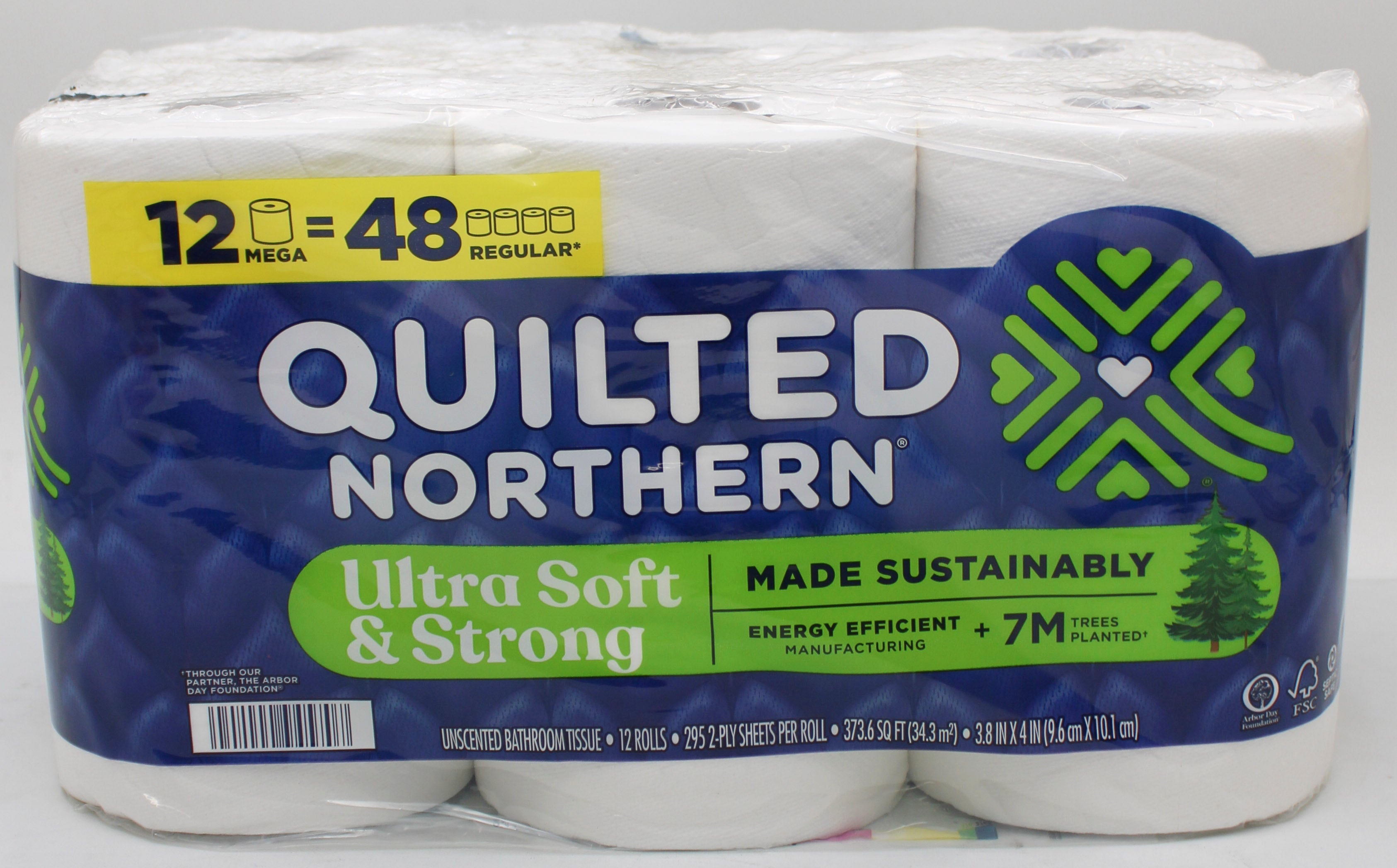 12 MEGA ROLL ULTRA SOFT AND STRONG QUILTED NORTHERN TOILET PAPER
