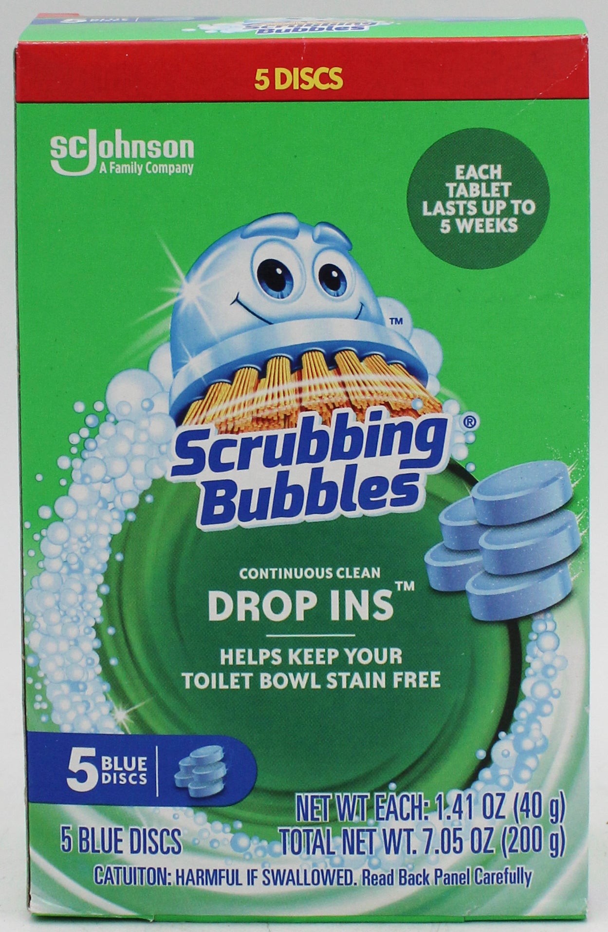 SP SCRUBBING BUBBLES DROP-INS TOILET BOWL STAIN FREE 5CT 7.5oz