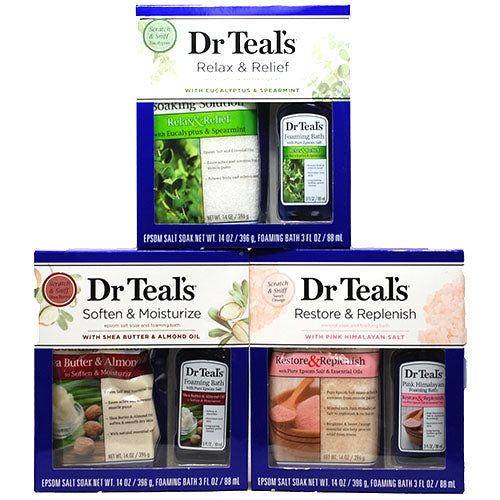 Dr Teal's Epsom Salt 14oz & Foaming Bath 3oz Duo 2-ct Assorted