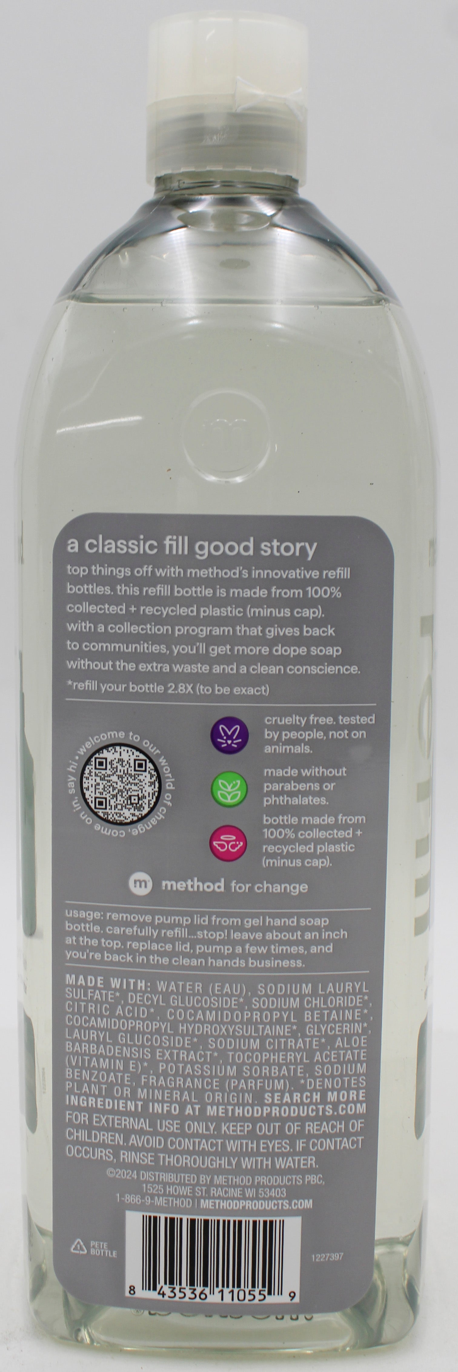 METHOD GEL HAND WASH VETIVER AMBER REFILL 34oz US