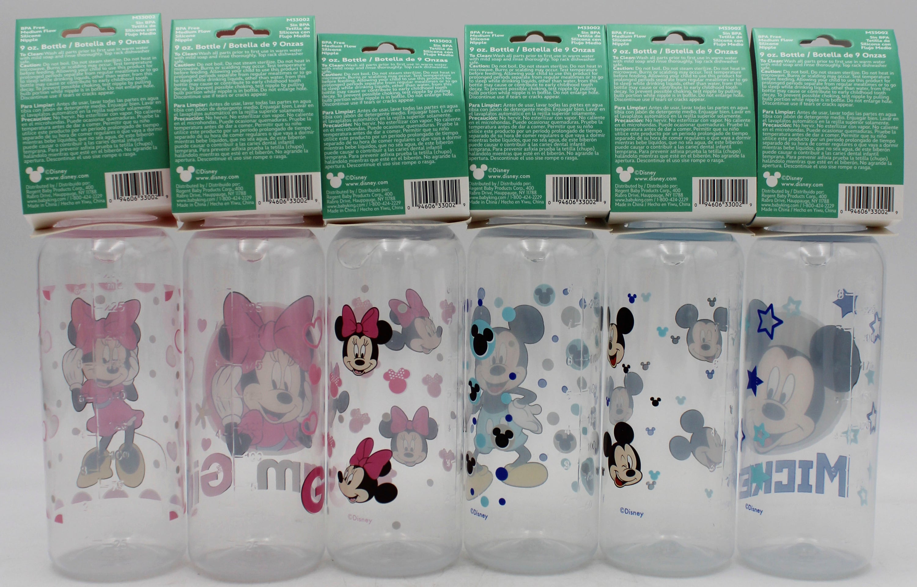 DISNEY BABY 9OZ ASST MINNIE/MICKEY BABY BOTTLE ONLY  -  CAN BE SOLD IN U.S.A NI