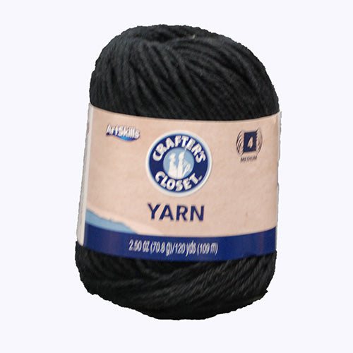 ARTSKILLS YARN BLACK 120 YRDS 2.50 OZ 4 MED