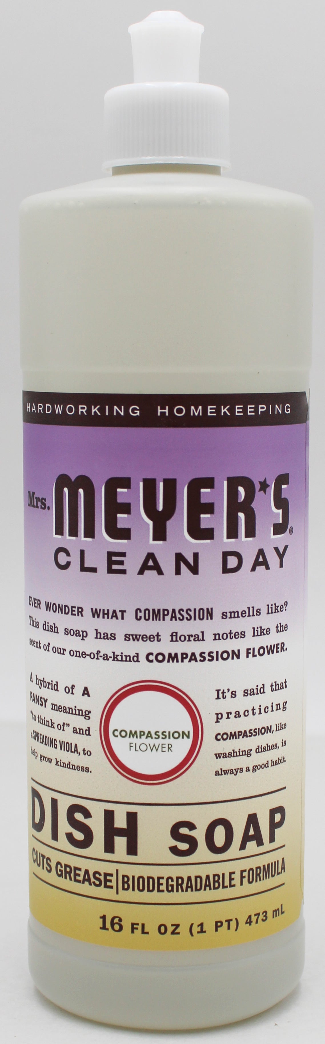 SP MRS MEYERS DISH SOAP 16oz COMPASSION FLOWER