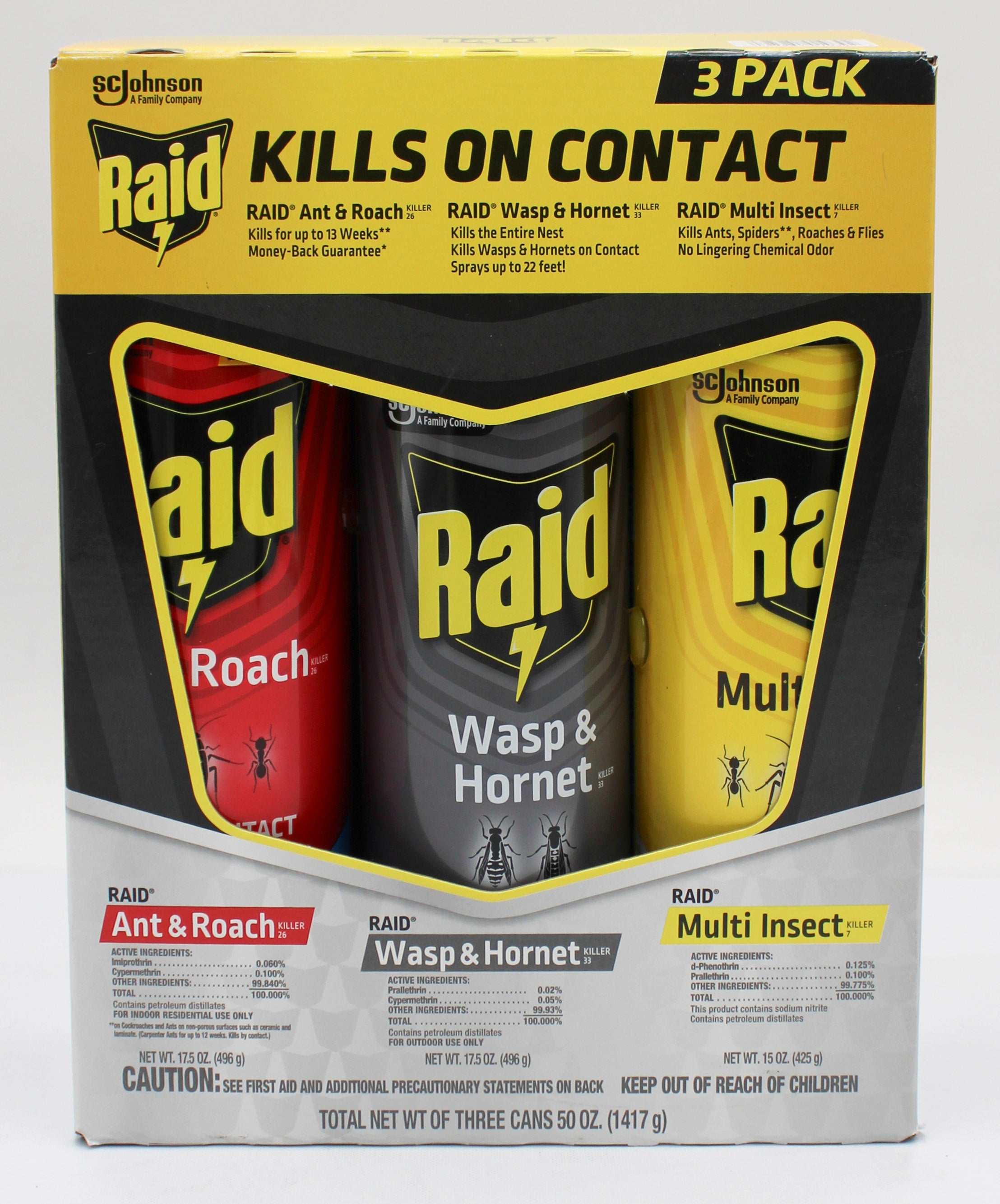 RAID ASSORTED 3 PACK 15oz/17.5oz PALLET DISPLAY US