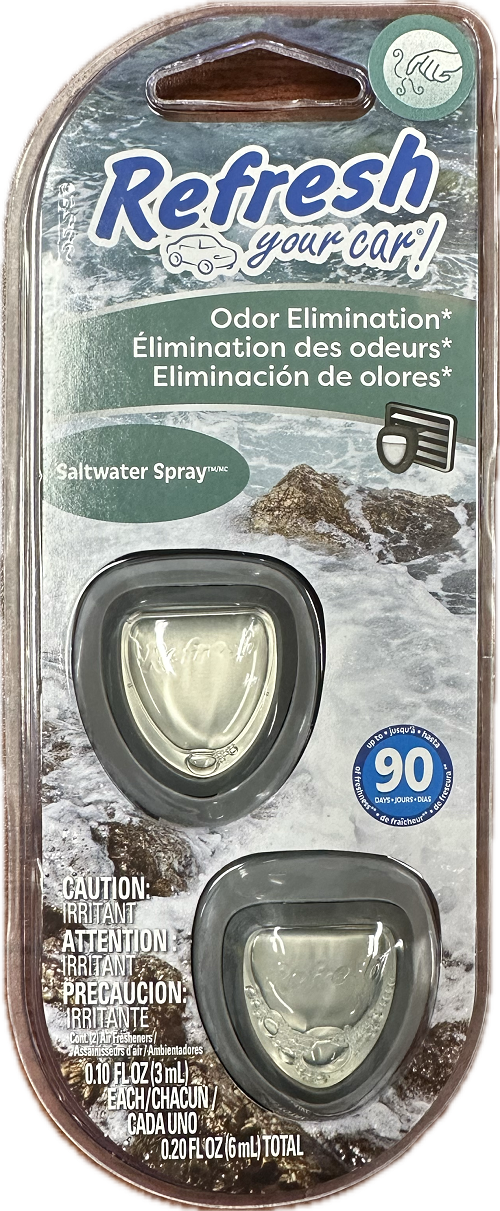 REFRESH YOUR CAR MINI DIFFUSER 0.10oz SALTWATER SPRAY NI