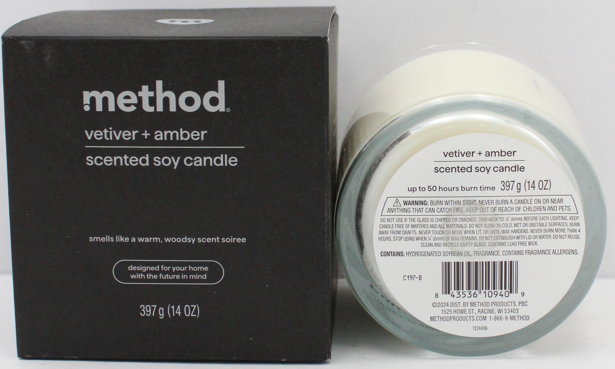 METHOD PREMIUM CANDLE VETIVER + AMBER 14oz US