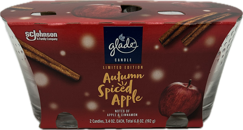 GLADE CANDLE AUTUMN SPICED APPLE 2ct 3.4oz US