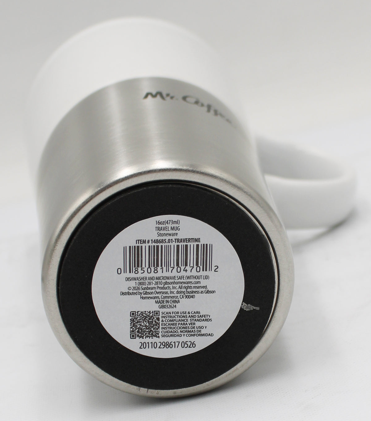 16OZ MR COFFEE TRAVEL CUP / LID - WHITE NI