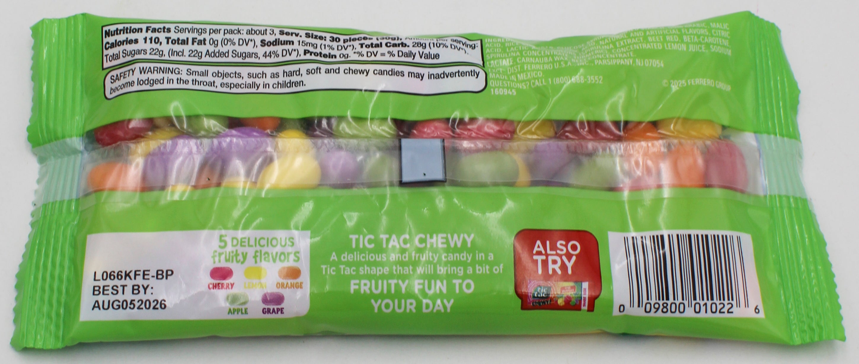 TIC TAC CHEWY SOUR ADVENTURE GUMMIES 3.42 Oz   BB 8/5/26
