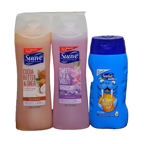 SUAVE MIXED BODY WASH DISPLAY 18CT