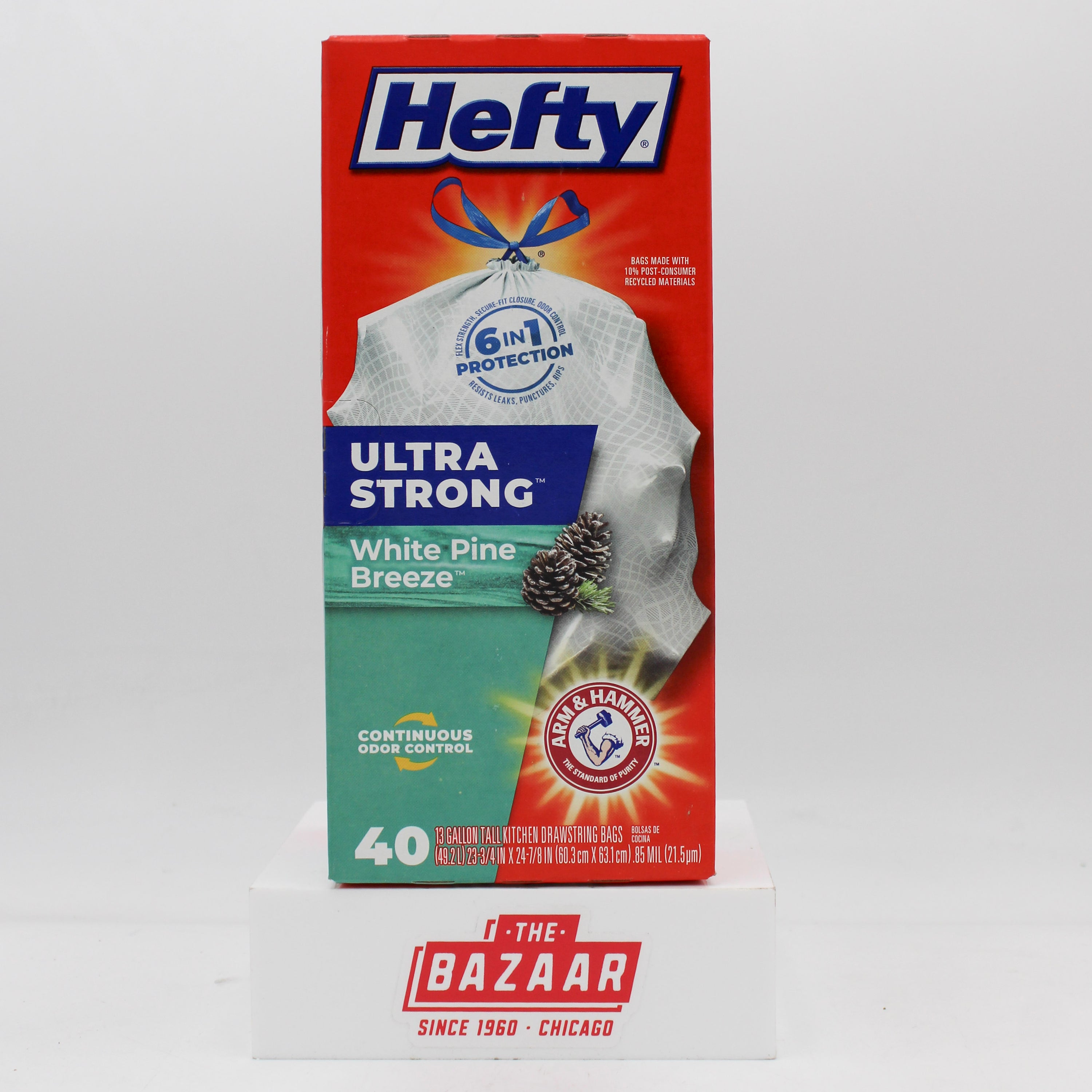 HEFTY ULTRA STRONG WHITE PINE BREEZE 13GAL TRASH BAGS 40CT