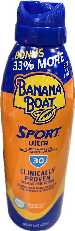 SP BANANA BOAT SPORT ULTRA  8oz SPF30 BONUS 33% MORE (EXP:2026) NI