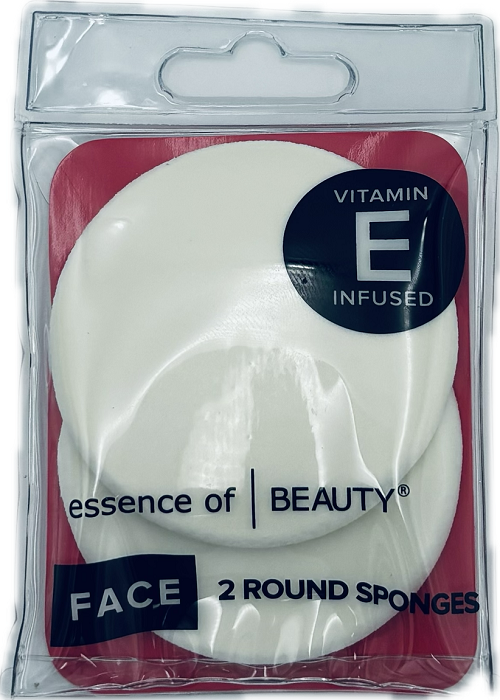 ESSENCE OF BEAUTY FACE 2CT ROUND SPONGES VITAMIN E INFUSED