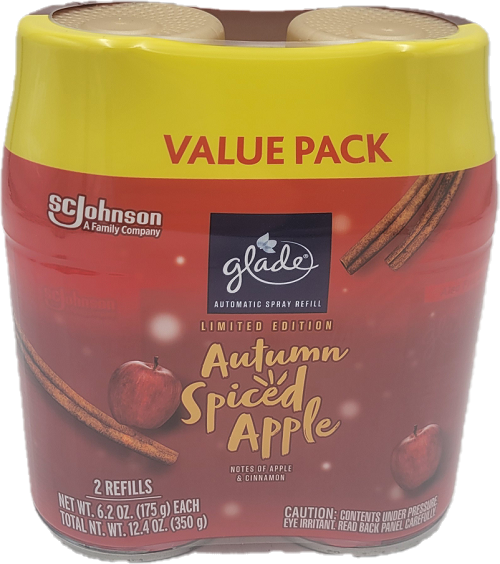 GLADE AUTOMATIC AUTUMN SPICED APPLE 2 REFILLS 6.2oz US