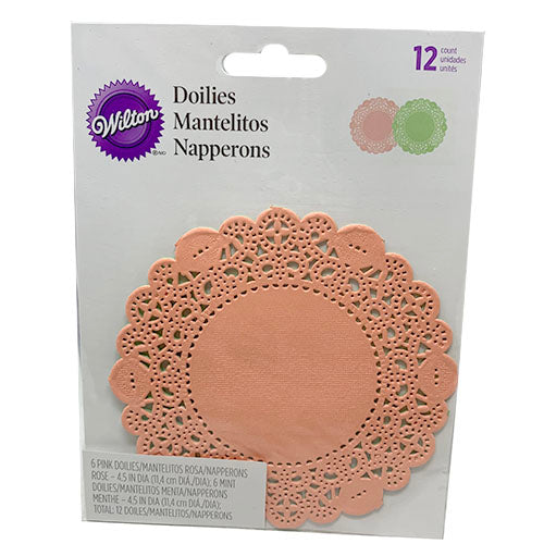 WILTON DOILIES 4.5"/12CT-PINK/MINT.