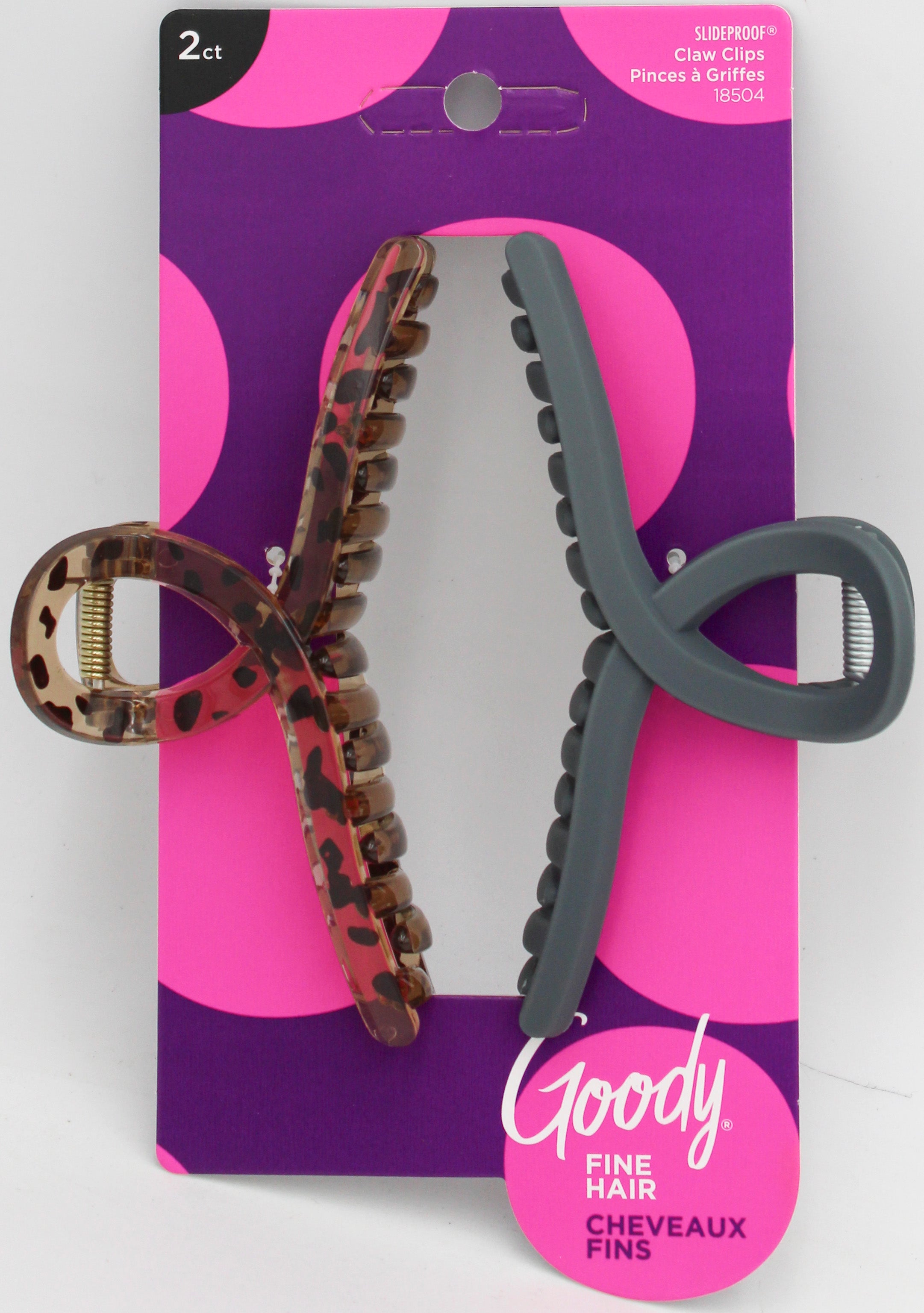 CLAW CLIPS RIBBON BLACK TORTOISE-2 CT NI