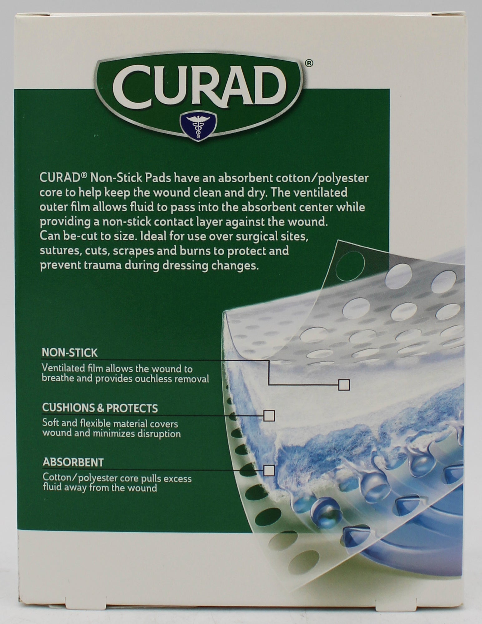 CURAD NON-STICK PADS 10ct 3"x4" NI