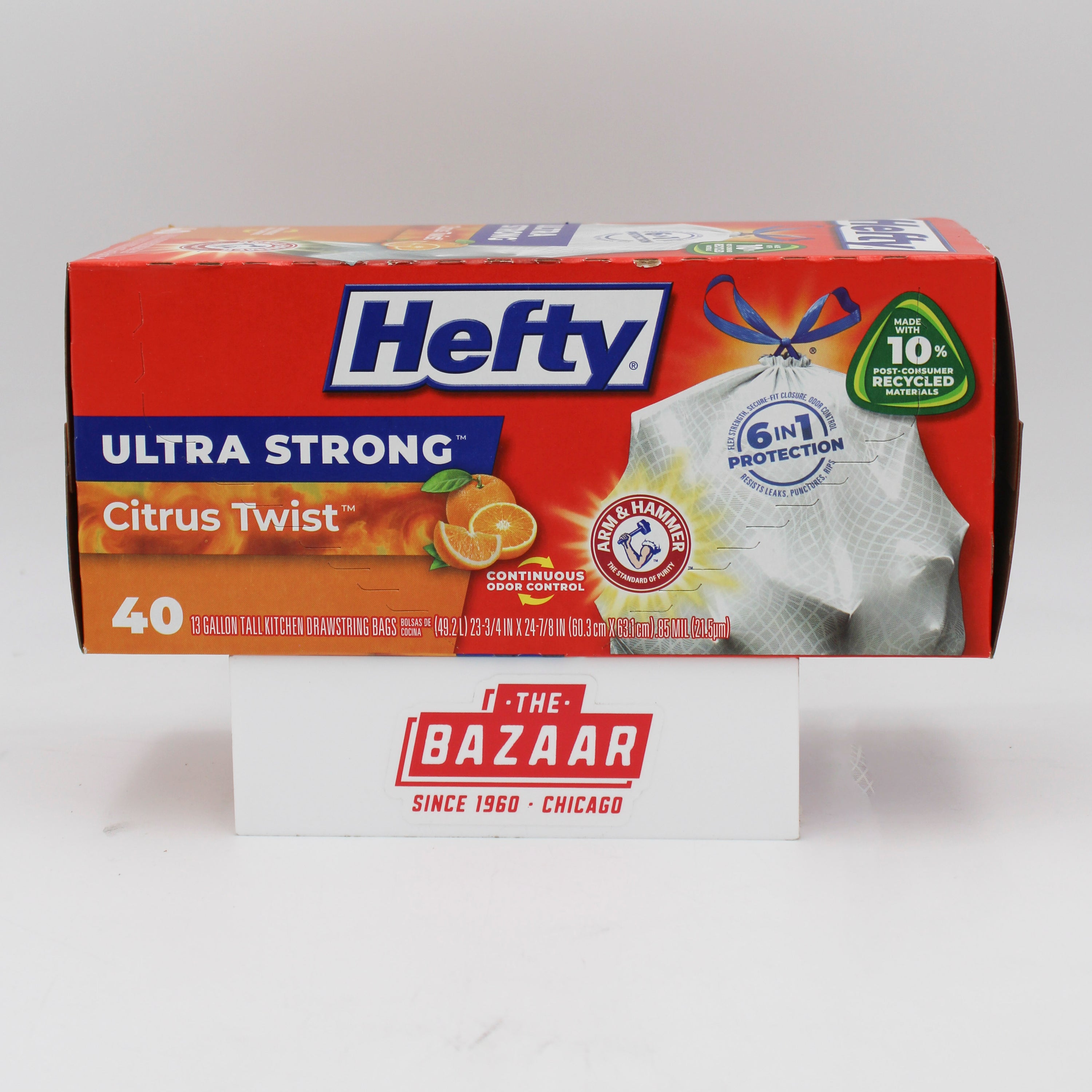 HEFTY ULTRA STRONG CITRUS TWIST SCENT 13GAL TRASH BAGS 40CT